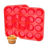 24 Cups Silicone Muffin Pan - Nonstick BPA Free Cupcake Pan 1 Pack Regular Size Silicone Mold