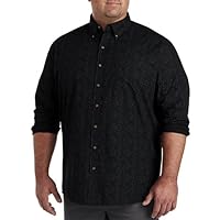 Harbor Bay by DXL Men's Big and Tall Easy-Care Circular Print Shirt