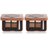 L.A. Girl Inspiring Brow Kit, Medium and Marvelous (Medium), Brow Wax 0.035 oz., Brow Powder 0.15 oz., Includes Tweezers and Dual Ended Brush with Spoolie (Pack of 2)