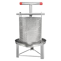 Luoxun-LX Large Fruit Honey Presser Full Stainless Steel Honey Extractor Beeswax Presser for Squeeze Juice out of VegetablesFruitNutmilk 10L2.6 Gal (Style 2)