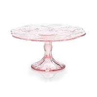 Cake Plate - Inverted Thistle - Mosser Glass - USA - Small (Pink)