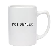 Pot Dealer - 14oz White Ceramic Statesman Coffee Mug, White