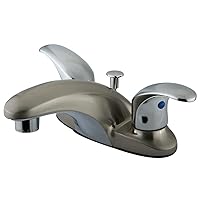 Kingston Brass KB6627LL Legacy 4-Inch Centerset Lavatory Faucet with Pop Up, Brushed Nickel and Polished Chrome