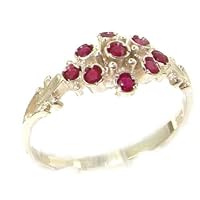 925 Sterling Silver Real Genuine Ruby Womens Band Ring
