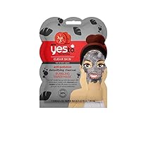 Yes To Tomatoes Anti-Pollution Detoxifying Charcoal Bubbling Paper Mask - Single Use | For All Skin Types | Charcoal and Oxygen To Help Rid Skin of Pesky Pollutants