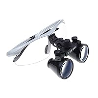 3.5X Binocular Ultralight Loupe Surgery Surgical Magnifier Medical Operation Loupe Glasses for Surgery Angle Adjustable (Silver)