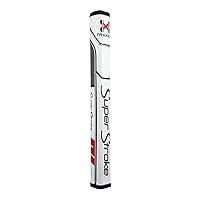 Superstroke Traxion SS2R™ Squared Golf Putter Grip, White/Red/Gray (SS2R™) | Advanced Surface Texture That Improves Feedback and Tack | Minimize Grip Pressure with a Unique Parallel Design
