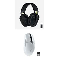 Logitech G LIGHTSPEED Wireless Gaming Bundle, G305 LIGHTSPEED Wireless Gaming Mouse, White and G435 LIGHTSPEED Bluetooth Wireless Gaming Headset, Lightweight, for PC, Mac - Black
