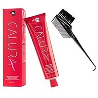 Comb + OIigo CALURA Permanent Shine Hair Colour Dye, Ammonia-Free Haircolor, PPD-Free Hair Color (w/Sleek 3-in-1 Comb & Brush) (6-1 / 6A)