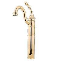 Kingston Brass KB1422GL Georgian Vessel Sink Faucet with Optional Cover Plate, 6-1/8-Inch, Polished Brass