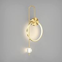 Postmodern Crystal Wall Light 16W LED Ring Wall Sconce Metal Wall Lamp, Luxurious Wall Mount Sconces for Living Room Bedroom Background Wall Decor Wall Wash Lights