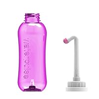 Portable Bidet Sprayer Bathroom Toilet Bidet Bottle Handheld Vulva and Anal Cleaner Travel Bidet Spray Wiper for Personal Hygiene, 2 Nozzles, Lightweight, 500ml