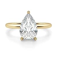 2.0 ct Pear Shaped Engagement Rings For Women Vintage Pear Cut Wedding Ring S925 10K 14K 18K Yellow Gold Moissanite Bridal Wedding Rings