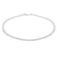 925 Two-lines Silver Balls Anklet (Payal) in 92.5 Sterling Silver for Girls and - One Piece