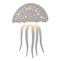 Acrylic Wall Lamp Creative Jellyfish Shape Design Wall Light, Metal Wall Wash Lights Led Lighting Fixture Children's Room Decoration Wall Sconces, White