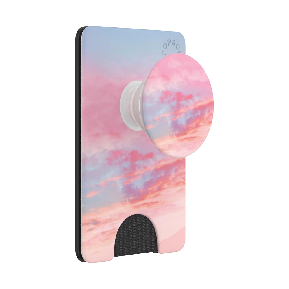 PopSockets Phone Wallet with Expanding Phone Grip, Phone Card Holder - Pink Clouds