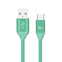 LAX Gadgets USB C Cable - Nylon Braided USB-C Charging Cable & Data Transferring - Google Pixel, Apple MacBook & Samsung Galaxy Phones - 6ft - Turquoise (USBC6FT-TQ)