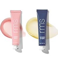 RMS Beauty Liplights Cream Lip Gloss (Bare) & Lipnights Overnight Lip Mask, Hydrating Lip Tint & Lip Balm with Jojoba Oil, Shea Butter & Coco Butter