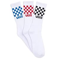 Vans | Classic Crew Socks, 3 Pair Pack (White/Multi Checkered, 1-6)