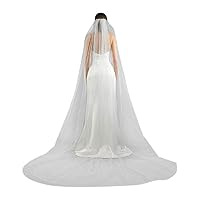 1T Cathedral Royal Cut Edge Bridal Veil Extra Wide Handmade USA