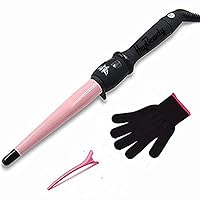 Curling Iron Professional Ceramic Tourmaline Hair Curler Hot Tool Curling Wand, 1/2-1 Inch, Pink
