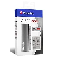 Verbatim 240GB SSD Drive Vx500 External Slim Solid State Drive USB 3.1 Gen 2 – Graphite