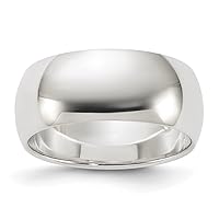 925 Sterling Silver Half Round Wedding Band Ring in 2mm 3mm 4mm 5mm 6mm 7mm 8mm 9mm 10mm 11mm 12mm