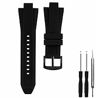 Silicone Rubber Watch Band Strap Replacement for Michael Kors - 13x29mm Watch Band Compatible with MK8380 MK8356 MK8295 MK9020 (Blue/Black)