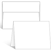 Blank White Cards and Envelopes 200 Pack, Ohuhu 4.25 x 5.5 Heavyweight Folded Cardstock and A2 Envelopes for DIY Greeting Cards, Wedding, Birthday, Invitations, Thank You Cards & All Occasion