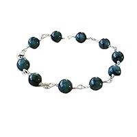 Natural Emerald 8mm Round Shape Smooth Cut Gemstone Beads 7 Inch Silver Plated Clasp Bracelet For Men, Women. Natural Gemstone Stacking Bracelet. | Lcbr_02527