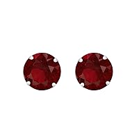 2Ct Birthstone 925 Sterling Silver Platinum plated Gemstone Prong Setting Ladies Solitaire Stud Earrings