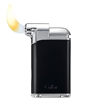 Colibri Pacific Air Soft Flame Pipe Lighter, Adjustable Flame & Fuel Window, High Altitude Performance (Black Chrome)