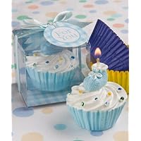 Blue Cupcake Design Candle favors