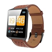 New Smart Watch with Blood Pressure Heart Rate Monitor Sports Fitness Tracker Men Smartwatch for Android iPhones (Brown)