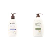 Aveeno Stress Relief Moisturizing Body Lotion with Lavender, Natural Oatmeal and Chamomile & Daily Moisturizing Body Wash with Soothing Oat Creamy Shower Gel