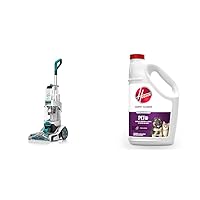 Hoover Smartwash Automatic Carpet Cleaner, FH52000G, Turquoise and Paws & Claws Solution Bundle, Deep Cleaning Shampoo with Pet Spot and Stain Remover pretreat Formula, AH30933, White, 128 Fl Oz