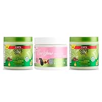 ORS Olive Oil Fortifying Creme Hairdress infused with Castor Oil for Strengthening - Multi-Use Styling Cream Infused with Collagen & Avocado Oil for Strength & Length - Bundle
