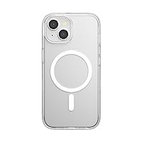 PopSockets iPhone 15 Case with Round Phone Grip Compatible with MagSafe, Phone Case for iPhone 15, Wireless Charging Compatible - Clear 15