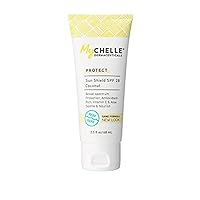 Sun Shield SPF 28 Coconut (2.3 Fl Oz) - Soothing Reef Safe Sunscreen with Vitamin E and Aloe - Travel Size Zinc Sunscreen for Face and Body