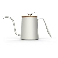 Coffee Pots Dovetail Stainless Steel Hand-operated Coffee Pot Narrow-necked Kettle Hanging Ear Drink-ware Coffee Supplies (Color : White)