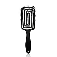 Paddle Detangling Brush for Wet Dry Curly Thick Straight Hair, Detangling Blow Drying Smoothing Hair, Portable Hair Comb For Women & Men Hair Styling (Black)