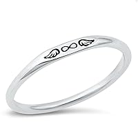 Infinity Guardian Angel Wings Fashion Ring .925 Sterling Silver Band Sizes 4-10