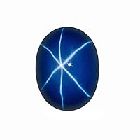 Lab Created Synthetic Blue Star Sapphire Oval Cabochon Loose Stones from 5x3mm - 12x10mm