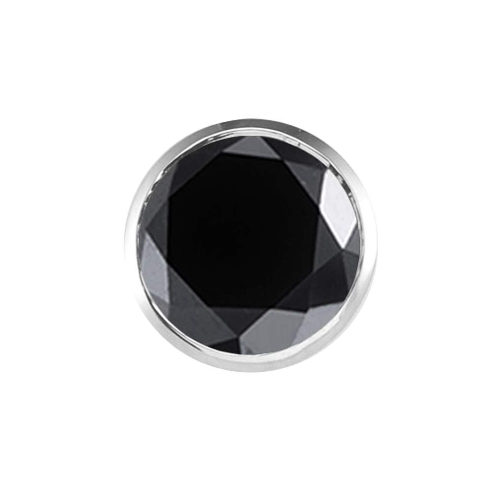 0.43-0.52 Cts Black Diamond Mens Stud Earring in 18K White Gold - Valentine's Day Sale