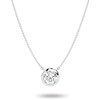 IGI Certified 1/4 to 2 Carat Brilliant Cut Lab Grown Diamond Round Solitaire Pendant Necklace for Women I 14k Gold Necklace (G-H, VS1-VS2, cttw) I 18 Inch Long Chain Necklace