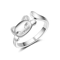 Women Simple Cute Cat Opening Finger Ring Tail Ring Durability