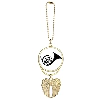 Horn Classical Beatiful Music Crazy Car Keychain Angel Wing Pendant