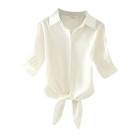 Womens Long Sleeve V Neck Beach Casual Blouses Pocket Button Down Shirts Tops Dressy Business Tops Tunics