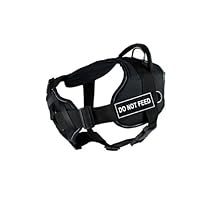 Dean & Tyler Black with Reflective Trim Fun Dog Harness with Padded Chest Piece, Do Not Feed, Small, Fits Girth Size 22-Inch to 27-Inch