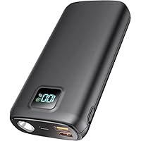 Portable-Charger-Power-Bank - 40000mAh Power Bank PD 30W and QC 4.0 Quick Charging Built-in Bright Flashlight LED Display 2 USB 1Type-C Output for Most Electronic Devices on The Market(Carbon Black)